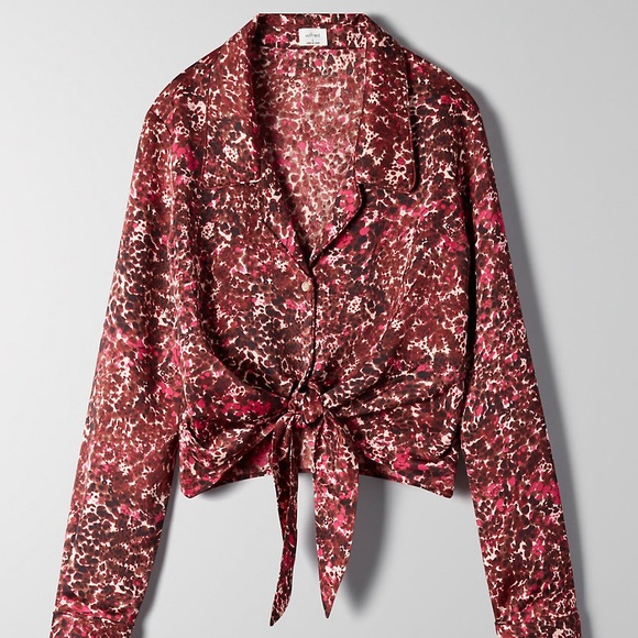 Aritzia Wilfred tie front top- size small - Picture 4 of 5